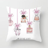 45cm*45cm Hand painted flowers and perfume bottles super soft cushion cover and sofa pillow case Home decorative pillow cover - one46.com.au