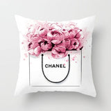 45cm*45cm Hand painted flowers and perfume bottles super soft cushion cover and sofa pillow case Home decorative pillow cover - one46.com.au