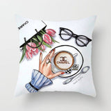 45cm*45cm Hand painted flowers and perfume bottles super soft cushion cover and sofa pillow case Home decorative pillow cover - one46.com.au