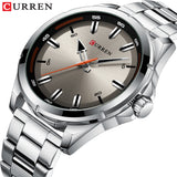 Gray Watches Mens Quartz Business Wristwatch Fashion Clock Classic Steel Band CURREN Watch - one46.com.au