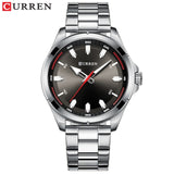 Gray Watches Mens Quartz Business Wristwatch Fashion Clock Classic Steel Band CURREN Watch - one46.com.au
