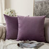 Decorative Velvet Throw Pillow Cover Soft Comfortable Pillow Cover Soild Square Cushion Case for Sofa Bedroom Car - one46.com.au