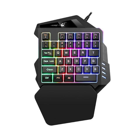 K13 USB Wired Single Hand Gaming Keyboard Mix-color Backlit 35 Keys Keypad for PC Computer Desktop - one46.com.au