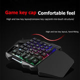 K13 USB Wired Single Hand Gaming Keyboard Mix-color Backlit 35 Keys Keypad for PC Computer Desktop - one46.com.au