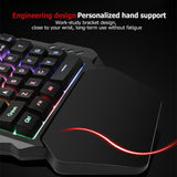 K13 USB Wired Single Hand Gaming Keyboard Mix-color Backlit 35 Keys Keypad for PC Computer Desktop - one46.com.au