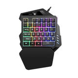 K13 USB Wired Single Hand Gaming Keyboard Mix-color Backlit 35 Keys Keypad for PC Computer Desktop - one46.com.au