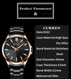 CURREN Gold Stainless Steel Luxury Quartz Men WatchesMens Business Male Clock Montre Homme Zegarek Meski Erkek Kol Saati - one46.com.au