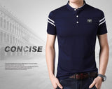 2019 New Fashion Brands Summer Polo Shirt Men's Mandarin Collar Slim Fit Short Sleeve Solid Color Polos Casual Men's Clothing - one46.com.au