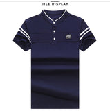 2019 New Fashion Brands Summer Polo Shirt Men's Mandarin Collar Slim Fit Short Sleeve Solid Color Polos Casual Men's Clothing - one46.com.au