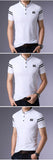 2019 New Fashion Brands Summer Polo Shirt Men's Mandarin Collar Slim Fit Short Sleeve Solid Color Polos Casual Men's Clothing - one46.com.au
