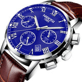 NIBOSI Mens Watches Militray Sport Quartz Men Watch Leather Waterproof Male Wristwatches Relogio Masculino Relojes Para Hombre - one46.com.au