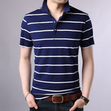 2019 New Fashion Brand Summer Polo Shirts Mens Striped With Short Sleeve Slim Fit Top Grade Cotton Polos Casual Mens Clothing - one46.com.au