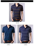 2019 New Fashion Brand Summer Polo Shirts Mens Striped With Short Sleeve Slim Fit Top Grade Cotton Polos Casual Mens Clothing - one46.com.au