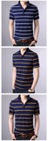 2019 New Fashion Brand Summer Polo Shirts Mens Striped With Short Sleeve Slim Fit Top Grade Cotton Polos Casual Mens Clothing - one46.com.au