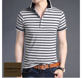 2019 New Fashion Brands Shirts Polo Men's Striped Summer Slim Fit With Short Sleeve Top Grade Boys Polos Casual Men's Clothing - one46.com.au