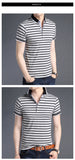 2019 New Fashion Brands Shirts Polo Men's Striped Summer Slim Fit With Short Sleeve Top Grade Boys Polos Casual Men's Clothing - one46.com.au