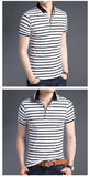 2019 New Fashion Brands Shirts Polo Men's Striped Summer Slim Fit With Short Sleeve Top Grade Boys Polos Casual Men's Clothing - one46.com.au