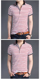 2019 New Fashion Brands Shirts Polo Men's Striped Summer Slim Fit With Short Sleeve Top Grade Boys Polos Casual Men's Clothing - one46.com.au