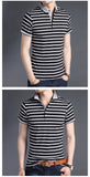 2019 New Fashion Brands Shirts Polo Men's Striped Summer Slim Fit With Short Sleeve Top Grade Boys Polos Casual Men's Clothing - one46.com.au
