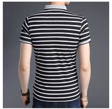 2019 New Fashion Brands Shirts Polo Men's Striped Summer Slim Fit With Short Sleeve Top Grade Boys Polos Casual Men's Clothing - one46.com.au