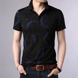 2019 New Fashion Brand Polo Shirt Men's Print Top Grade Summer Short Sleeve Slim Fit Cotton Boys Poloshirt Casual Mens Clothing - one46.com.au