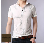 2019 New Fashion Brand Polo Shirt Men's Print Top Grade Summer Short Sleeve Slim Fit Cotton Boys Poloshirt Casual Mens Clothing - one46.com.au