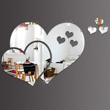 3D Mirror Wall Stickers Love Heart Decal DIY Home Bedroom Art Decor Room Decor Sofa TV Background Home Wall Decor Design Bright - one46.com.au