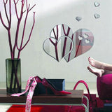 3D Mirror Wall Stickers Love Heart Decal DIY Home Bedroom Art Decor Room Decor Sofa TV Background Home Wall Decor Design Bright - one46.com.au