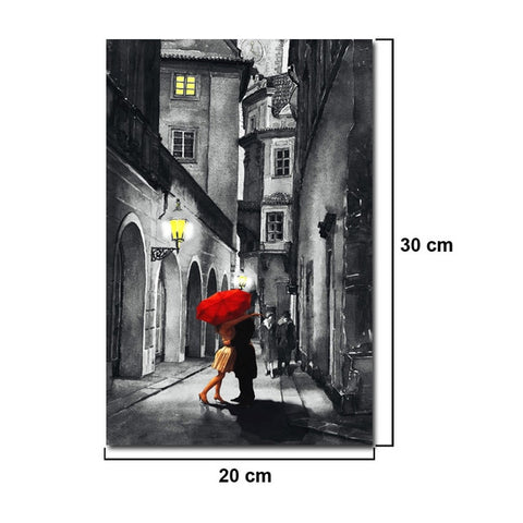 Lovers Canvas Wall Art Couple Kissing in Rain Artwork Romantic Painting for Living Room Bedroom Bathroom Wall Decor - one46.com.au