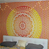 India Mandala Tapestry Wall Hanging Macrame Wall Cloth Tapestries Psychedelic Hippie Night Sky Moon Tapestry Mandala Wall Carpet - one46.com.au