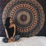 India Mandala Tapestry Wall Hanging Macrame Wall Cloth Tapestries Psychedelic Hippie Night Sky Moon Tapestry Mandala Wall Carpet - one46.com.au