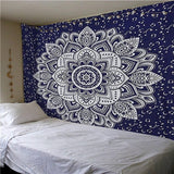 India Mandala Tapestry Wall Hanging Macrame Wall Cloth Tapestries Psychedelic Hippie Night Sky Moon Tapestry Mandala Wall Carpet - one46.com.au