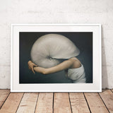 Women Portrait Posters Prints With Flowers Feather Oil Painting Wall Art Canvas Pictures Home Living Room Modern Decoration - one46.com.au
