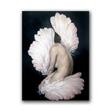 Women Portrait Posters Prints With Flowers Feather Oil Painting Wall Art Canvas Pictures Home Living Room Modern Decoration - one46.com.au