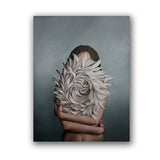 Women Portrait Posters Prints With Flowers Feather Oil Painting Wall Art Canvas Pictures Home Living Room Modern Decoration - one46.com.au