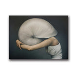 Women Portrait Posters Prints With Flowers Feather Oil Painting Wall Art Canvas Pictures Home Living Room Modern Decoration - one46.com.au