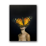 Women Portrait Posters Prints With Flowers Feather Oil Painting Wall Art Canvas Pictures Home Living Room Modern Decoration - one46.com.au