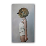 Women Portrait Posters Prints With Flowers Feather Oil Painting Wall Art Canvas Pictures Home Living Room Modern Decoration - one46.com.au
