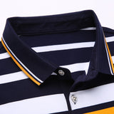 2019 New Fashions Brand Summer Polo Shirt Mens Top Grade Striped Short Sleeve Slim Fit Top Grade Poloshirt Casual Mens Clothing - one46.com.au