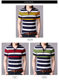 2019 New Fashions Brand Summer Polo Shirt Mens Top Grade Striped Short Sleeve Slim Fit Top Grade Poloshirt Casual Mens Clothing - one46.com.au