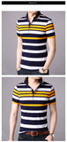 2019 New Fashions Brand Summer Polo Shirt Mens Top Grade Striped Short Sleeve Slim Fit Top Grade Poloshirt Casual Mens Clothing - one46.com.au