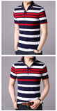 2019 New Fashions Brand Summer Polo Shirt Mens Top Grade Striped Short Sleeve Slim Fit Top Grade Poloshirt Casual Mens Clothing - one46.com.au