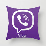 BLRISUP Social Media Pillow Case Cover Facebook/Twitter/YouTube/Snapchat/Inst Logo Polyester Cushion Cover Home Decor Pillowcase - one46.com.au