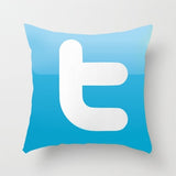 BLRISUP Social Media Pillow Case Cover Facebook/Twitter/YouTube/Snapchat/Inst Logo Polyester Cushion Cover Home Decor Pillowcase - one46.com.au