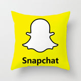 BLRISUP Social Media Pillow Case Cover Facebook/Twitter/YouTube/Snapchat/Inst Logo Polyester Cushion Cover Home Decor Pillowcase - one46.com.au