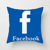 BLRISUP Social Media Pillow Case Cover Facebook/Twitter/YouTube/Snapchat/Inst Logo Polyester Cushion Cover Home Decor Pillowcase - one46.com.au