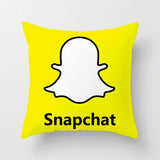 BLRISUP Social Media Pillow Case Cover Facebook/Twitter/YouTube/Snapchat/Inst Logo Polyester Cushion Cover Home Decor Pillowcase - one46.com.au
