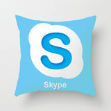 BLRISUP Social Media Pillow Case Cover Facebook/Twitter/YouTube/Snapchat/Inst Logo Polyester Cushion Cover Home Decor Pillowcase - one46.com.au