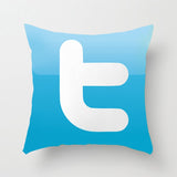 BLRISUP Social Media Pillow Case Cover Facebook/Twitter/YouTube/Snapchat/Inst Logo Polyester Cushion Cover Home Decor Pillowcase - one46.com.au