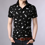 2019 New Fashion Brand Polo Shirt Men's Pattern Summer Short Sleeve Slim Fit Mercerized Cotton Poloshirt Casual Mens Clothing - one46.com.au